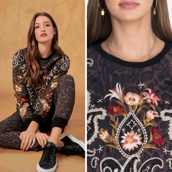 Johnny Was Tops - (JW78) Johnny Was Plus Size Wendy Raglan Sweatshirt